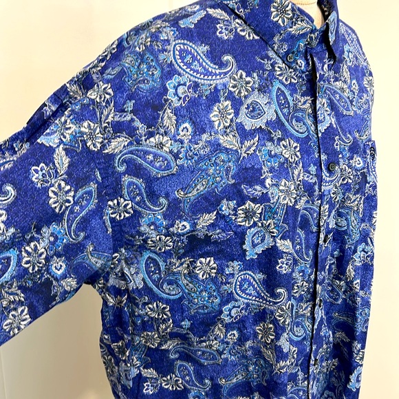 Wrangler Men's George Strait Long Sleeve Button Down Shirt- Bold Paisley | 3XL - Picture 4 of 9